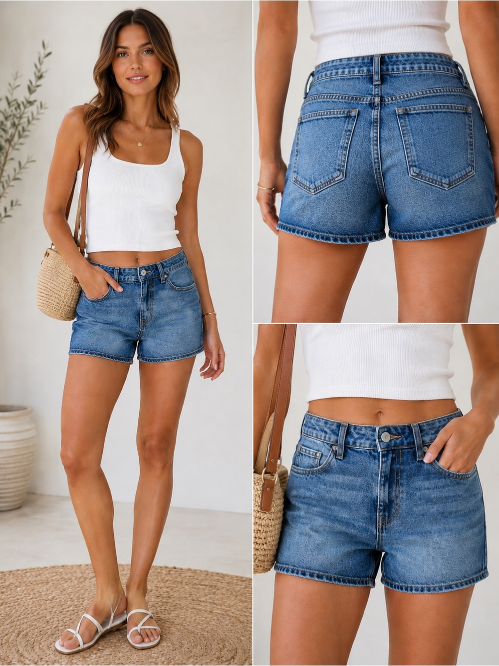 Mossimo Y2K Premium Denim Jean Shorts Size 2 Blue Low Rise Casual Summer